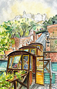 The Funicular From Budapest Painting by Miki De Goodaboom