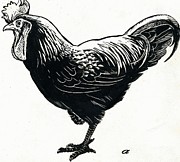 The Hen Painting by George Adamson