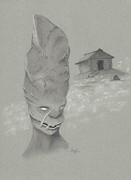 The Mummy aka Uncle Ned Drawing by Steven Powers SMP