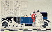 The New 6 Cylinder Renault, C 1920 Drawing by Rene Vincent The New 6 Cylinder Renault, C 1920 Drawing by Rene Vincent