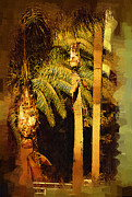 Three Palm Trees Painting by Kirt Tisdale
