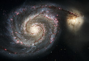 The Whirlpool Galaxy M51 and Companion Photograph by Adam Romanowicz