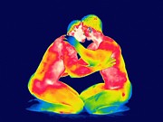 Thermogram of Male Couple Kissing Photograph by Thierry Berrod Mona Lisa Production Spl