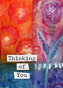 Thinking of You Art Card Painting by Linda Woods