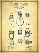 Thomas Edison Lamp Base Patent from 1890 - Vintage Digital Art by Aged Pixel