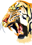 Tiger Roar Painting by Sassan Filsoof
