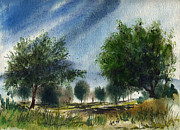 Trees Under A Blue Sky Painting by Anthony Coulson