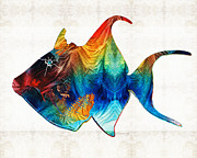 Trigger Happy Fish Art by Sharon Cummings Painting by Sharon Cummings