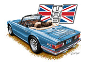 Triumph TR-6 in French Blue Digital Art by David Kyte