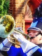Trumpet Player in Marching Band Photograph by Susan Savad Trumpet Player in Marching Band Photograph by Susan Savad