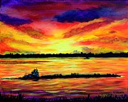 Tugboat On The Mississippi Painting by Karl Wagner