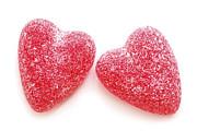 Two candy hearts Photograph by Elena Elisseeva