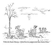 Two Little Girls Are Seen Holding Easter Baskets Drawing by Barbara Smaller