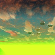 Ufos Over An Alien Planet Photograph by Science Photo Library
