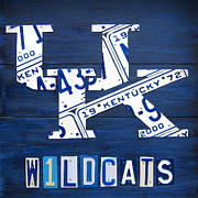 University of Kentucky Wildcats Sports Team Retro Logo Recycled Vintage Bluegrass State License Plate Art Mixed Media by Design Turnpike