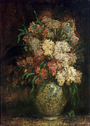 Vase Of Flowers, C.1870-75 Painting by Adolphe Joseph Thomas Monticelli
