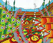 Vegetarians and Meat Eaters Painting by Rojax Art