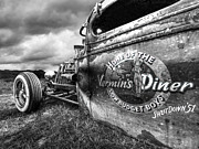 Vermin's Diner Rat Rod in Black and White Photograph by Gill Billington