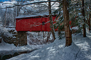 Vermont covered bridge winter afternoon Photograph by Jeff Folger