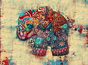 Vintage Elephant Painting by Karin Taylor