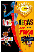 Vintage TWA Las Vegas Travel Poster Photograph by Action