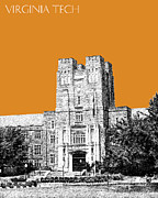 Virginia Tech - Dark Orange Digital Art by DB Artist