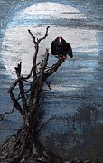 Vulture with Blue Moon Sculpture by Roger Swezey