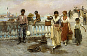 Water Carriers. Venice Painting by Frank Duveneck Water Carriers. Venice Painting by Frank Duveneck