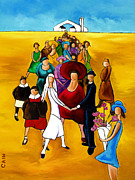 Wedding Holding Hands Painting by William Cain Wedding Holding Hands Painting by William Cain