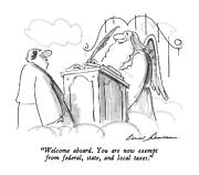 Welcome Aboard.  You Are Now Exempt From Federal Drawing by Bernard Schoenbaum
