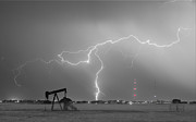 Weld County Dacono Oil Fields Lightning Thunderstorm BWSC Photograph by James BO Insogna