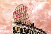 Western Auto Sign Downtown Kansas City In Pink Photograph by Andee Design