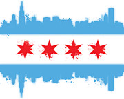 White Chicago Flag Digital Art by Mike Maher