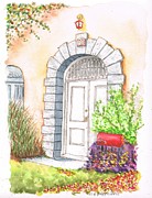 White door in Santa Monica - California Painting by Carlos G Groppa