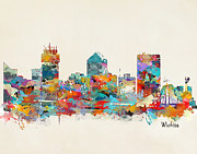 Wichita Kansas skyline Painting by Bri Buckley