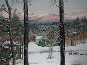 Winter - Cabin - Pink Knob Painting by Jan Dappen Winter - Cabin - Pink Knob Painting by Jan Dappen