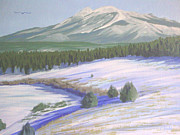 Winter Eagle at Mormon Lake Painting by Cheryl Fecht