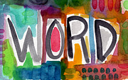 Word- colorful abstract pop art Painting by Linda Woods