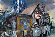 Working On HS Dock Painting by Anthony Coulson