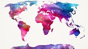 World Map Light  Painting by Mike Maher