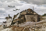 Republic P-47 Thunderbolts Flying Over Omaha Beach, 1944 Painting by Ogden Pleissner - Granger Historical Picture Archive Republic P-47 Thunderbolts Flying Over Omaha Beach, 1944 Painting by Ogden Pleissner - Granger Historical Picture Archive