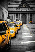 Yellow Cabs waiting - Grand Central Terminal - bw o Photograph by Hannes Cmarits
