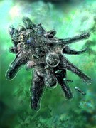 Amoeba Green Digital Art by Russell Kightley