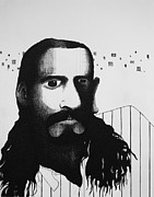 Auto Portrait In Striped Shirt Painting by Teddy Campagna