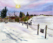 Bay Freeze Painting by Clara Sue Beym