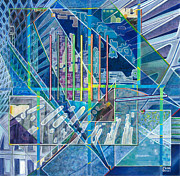 Blue City Day Painting by Jane Bucci