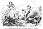 Copperhead Cartoon, 1863 Photograph by Granger