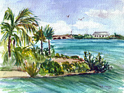 Cudjoe Key Bridge Painting by Clara Sue Beym