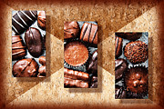 Deep Rich Chocolates Triptych Photograph by Andee Design