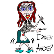 Dinner Anyone Drawing by Donna Daugherty